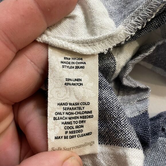 Soft Surroundings Carreaux Shirt Tunic Linen Blend Plaid 3/4 Sleeve Zip Back XL - Picture 5 of 8